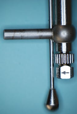 Figure 3: Repeated use and sterilizations have caused the markings on the torque driver to become difficult to read.