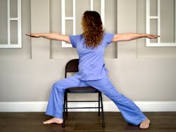 Figure 4: Warrior II Pose with chair Figure 4: Warrior II Pose with chair